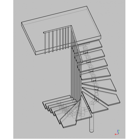 Металлическая лестница между этажами 